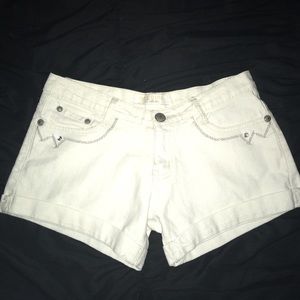 RCC Girl low rise sparkly white shorts. Junior size 30/5